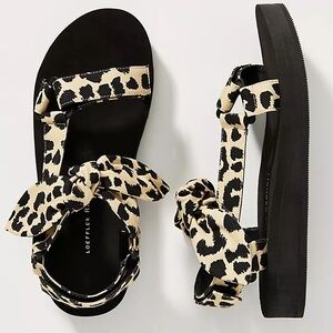 Loeffler Randall Maisie Leopard Knot Strap Sandals sz 7